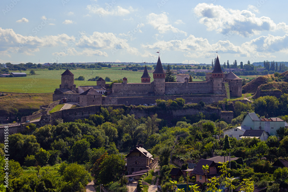 Kamianets-Podilskyi Castle is a former Ruthenian-Lithuanian castle and ancient defensive fortress located on a rock in the historic city of Kamianets-Podilskyi, Ukraine