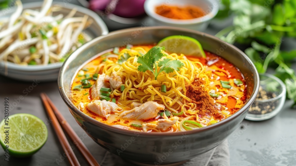Northern Thai style khao soi, chicken noodle soup recipe Northern Thai style khao soi, chicken noodle soup recipe