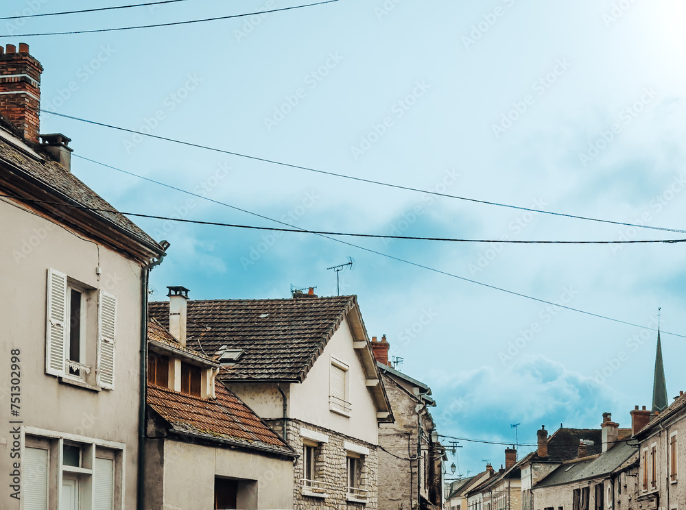 Obraz premium Antique building view in Souppes-sur-Loing, France