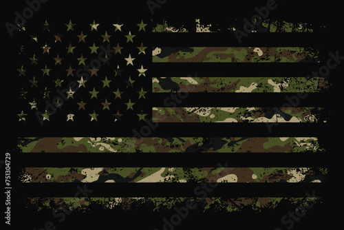 American Flag with Desert Camouflage