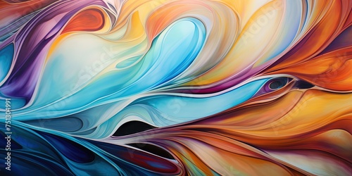 Stunning abstract design with swirling colors  reminiscent of vibrant liquid or silk in motion