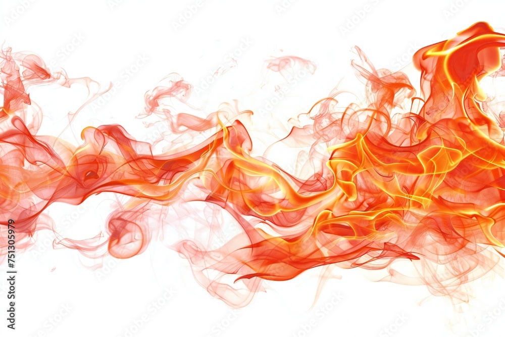 Fototapeta premium Fire design element isolated on white background Generative Ai 