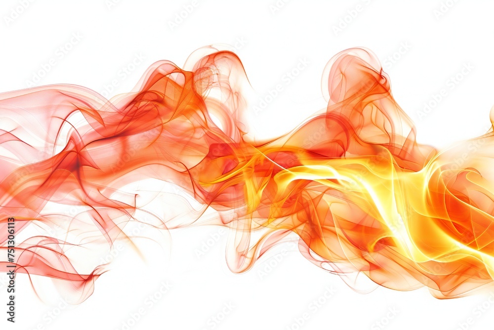 Fototapeta premium Fire design element isolated on white background Generative Ai 