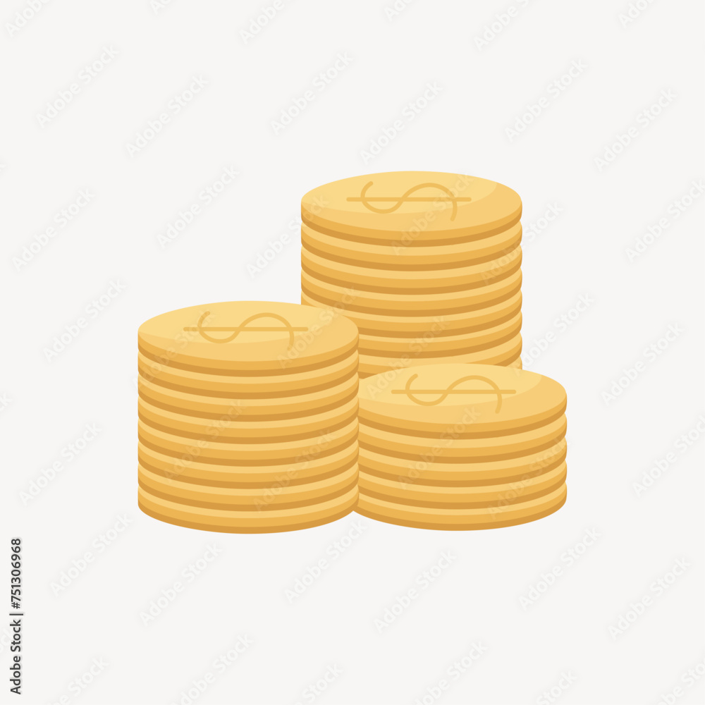 Stack of dollar coins, concept invest in financial market stock exchange Stack of dollar coins, concept invest in financial market stock exchange