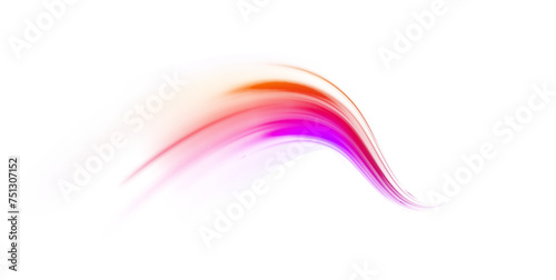 Abstract background in blue and purple neon glow colors. Vector png blue glowing lines air flow effect. Speed connection background.	
