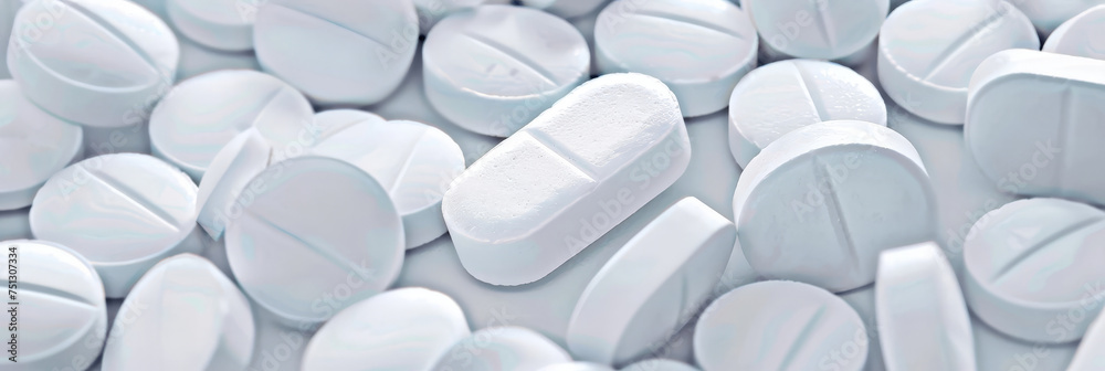 white tablets and pills on white background white tablets and pills on white background