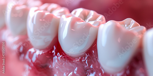 3D Close up of healthy teeth. Medically accurate 3D illustration of dental concept. 3D rendering.