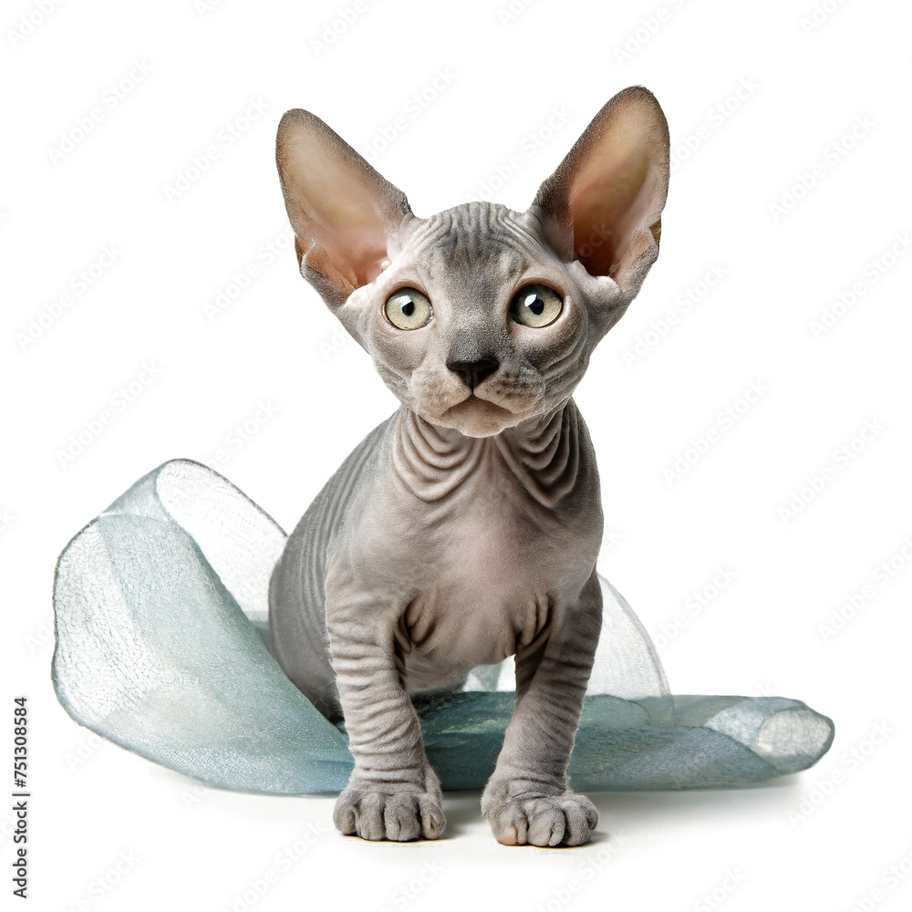 Don Sphynx cat baby isolated on white background