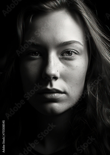 Black and White Portrait of a Young Woman © ern