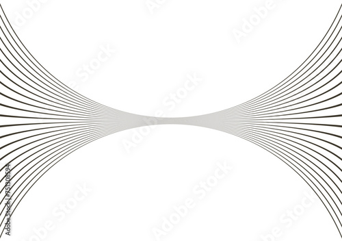 Stretched Bulge and Curve Lines. Editable Clip Art.