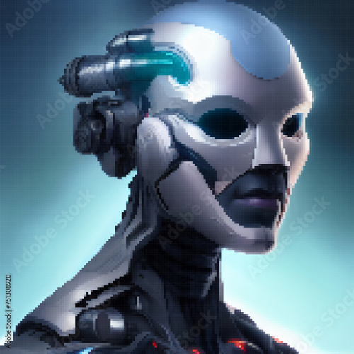 Close up portrait of a robo...