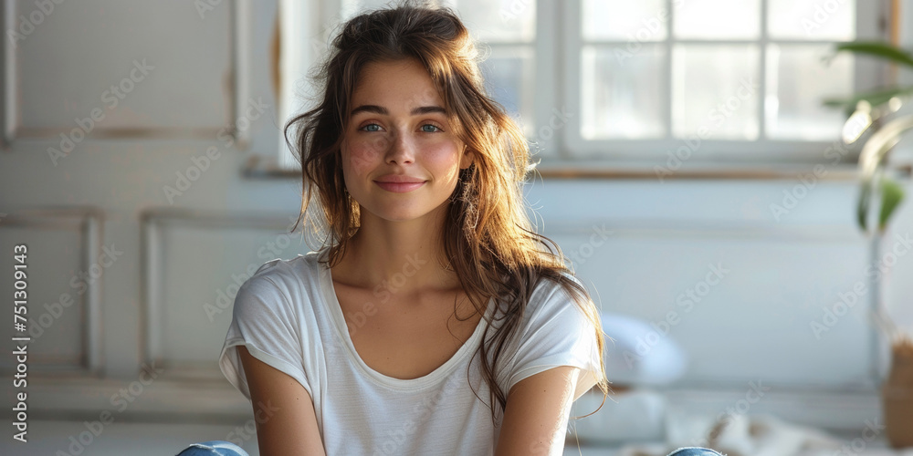 A young, beautiful woman with curly hair relaxes in a summer park, exuding happiness and style. A young, beautiful woman with curly hair relaxes in a summer park, exuding happiness and style.