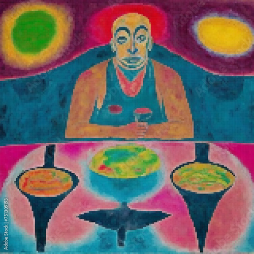 Man sitting at a table with...