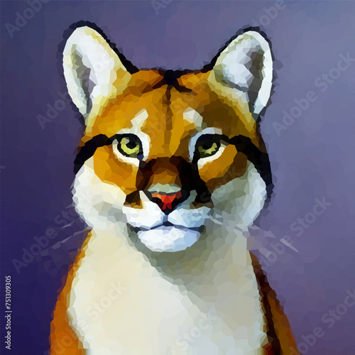 Portrait of a Puma. Vector ...
