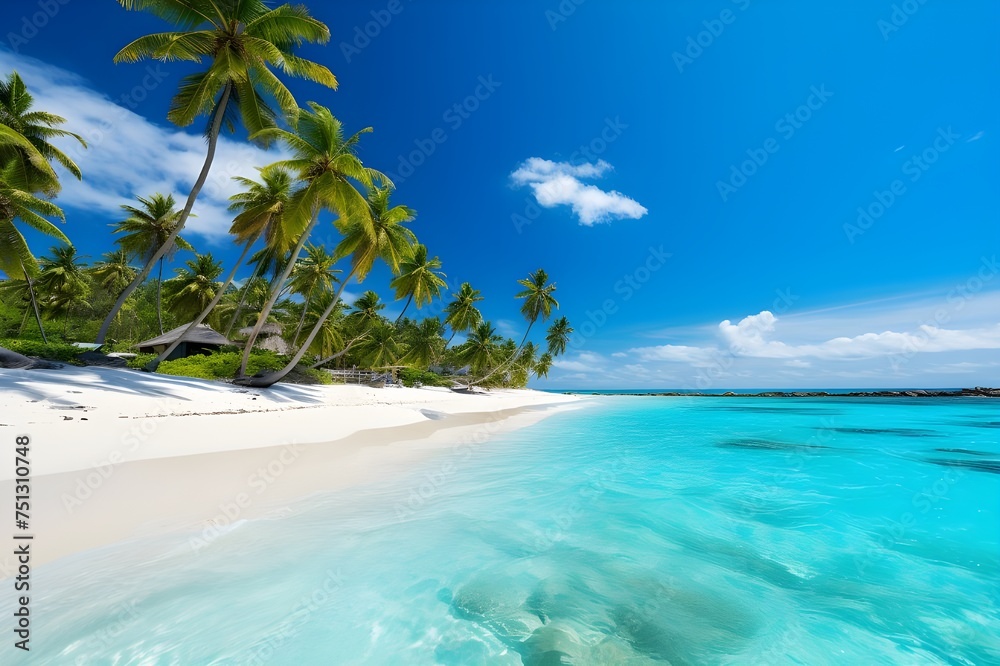 Tropical Turquoise Paradise Pristine Beach with