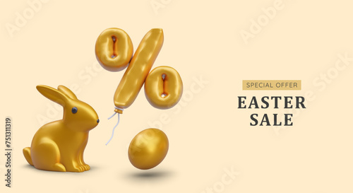 Premium Easter promotion, sale. Huge discounts for weekend, seasonal festive event