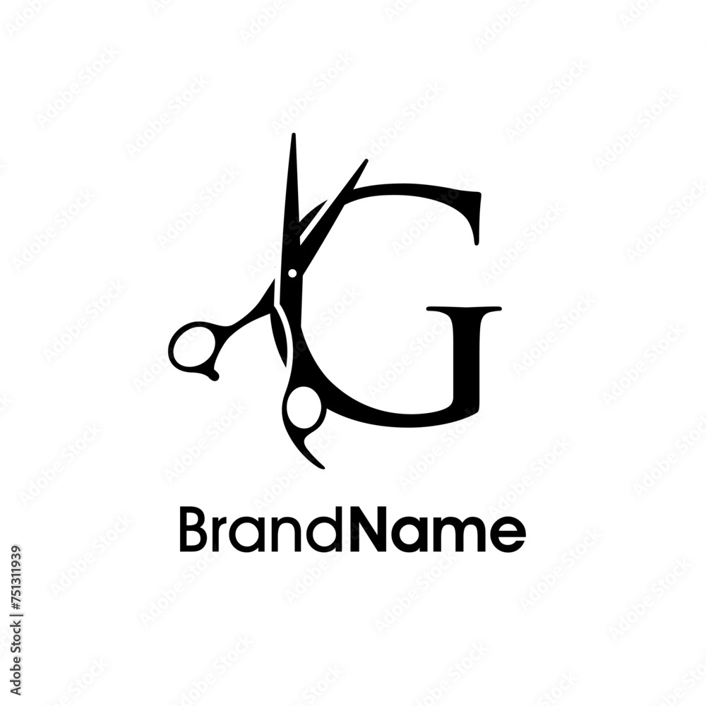 Luxury Initial G Scissors Logo Luxury Initial G Scissors Logo
