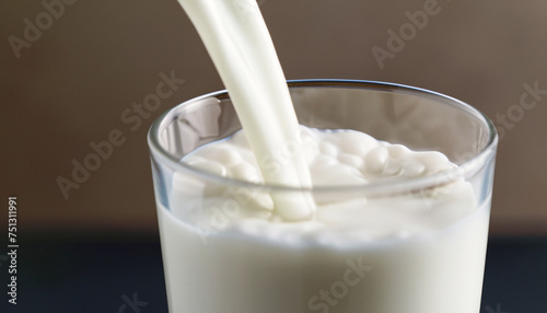 A Close-Up of Milk Being Poured into a Drinking Glass