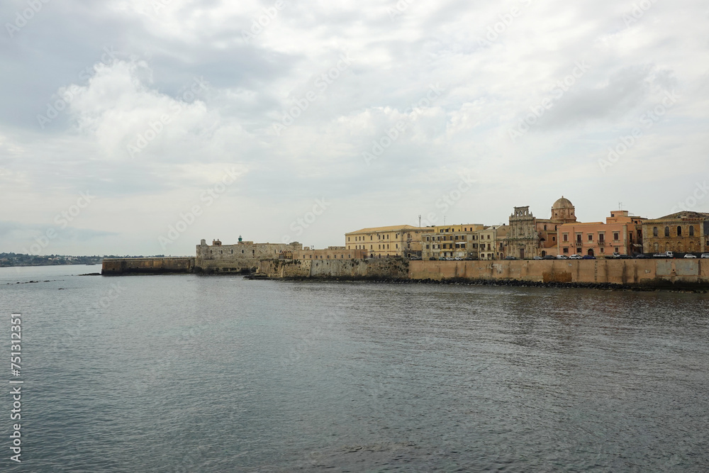 The Castle Maniace and old town of Syracuse, Sicily, Italy