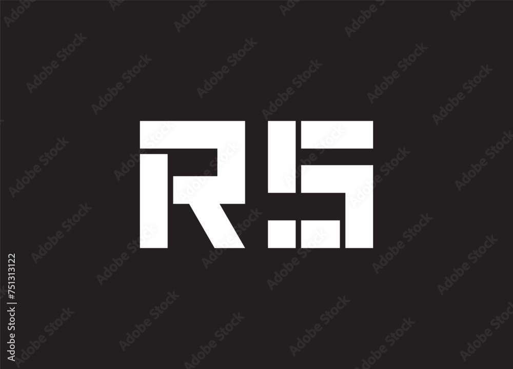 RS Minimalist Serif Modern Letter Logo in Black and White. RS Minimalist Serif Modern Letter Logo in Black and White.