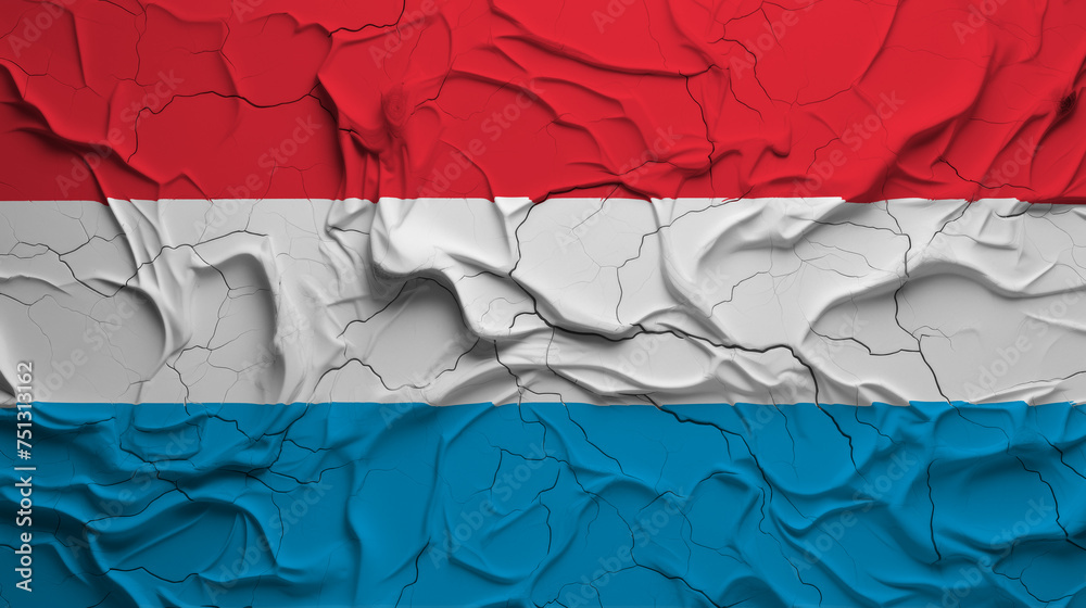 Φωτογραφία Close-Up of a Wrinkled and Cracked Old Grand Duchy of Luxembourg Flag
