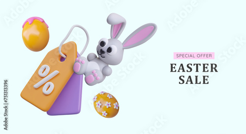 Festive spring sale, special Easter promotion. Hunting for discounts
