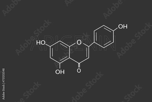 apigenin molecular skeletal chemical formula photo