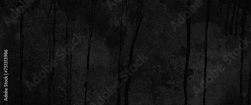 Vector water stain on drack black concrete wall texture background.