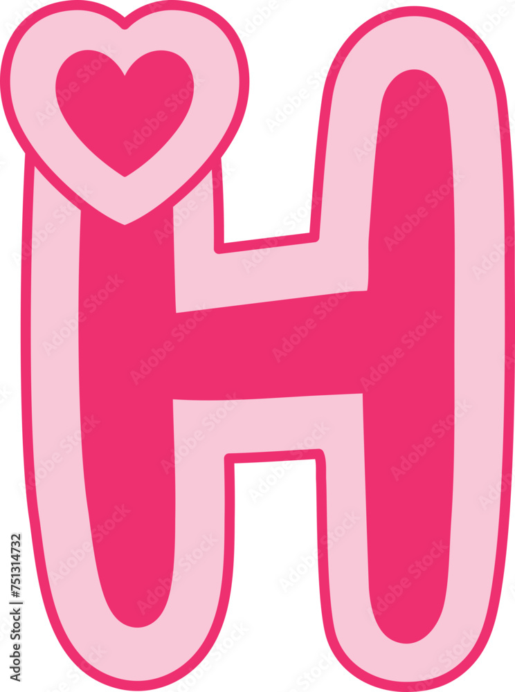 H Heart Alphabet Valentine Day Font H Heart Alphabet Valentine Day Font