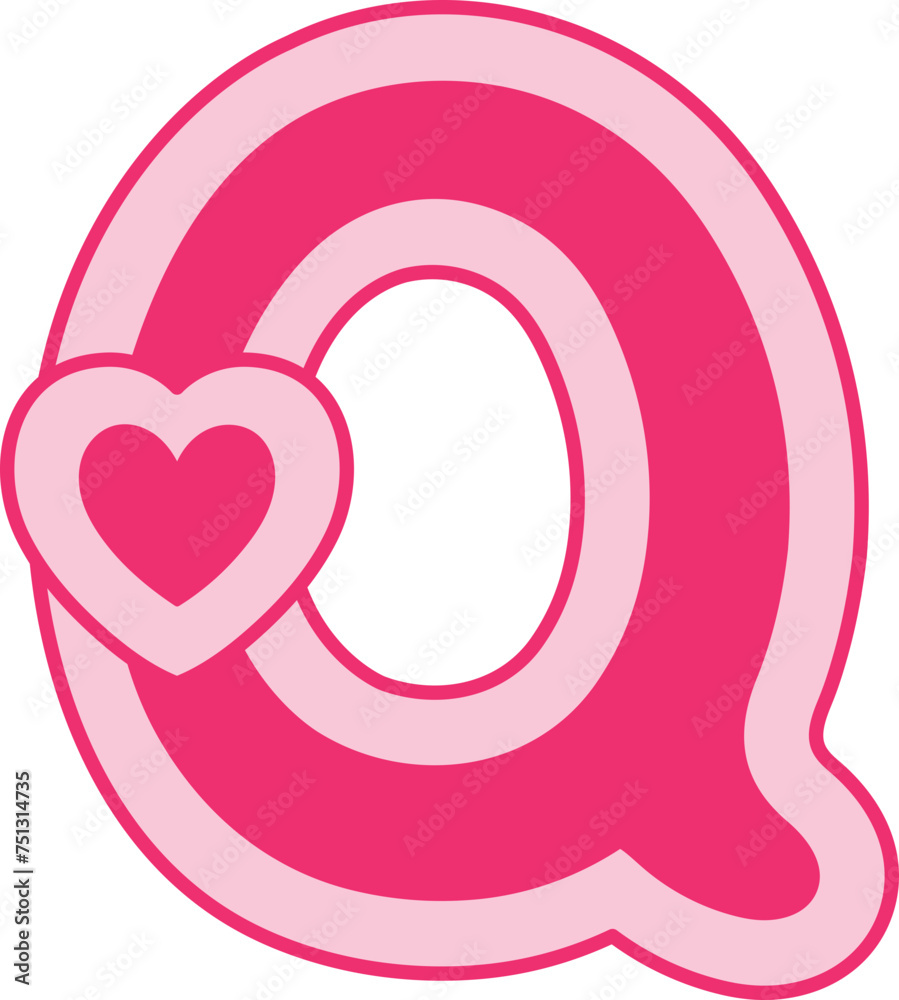 Q Heart Alphabet Valentine Day Font Q Heart Alphabet Valentine Day Font
