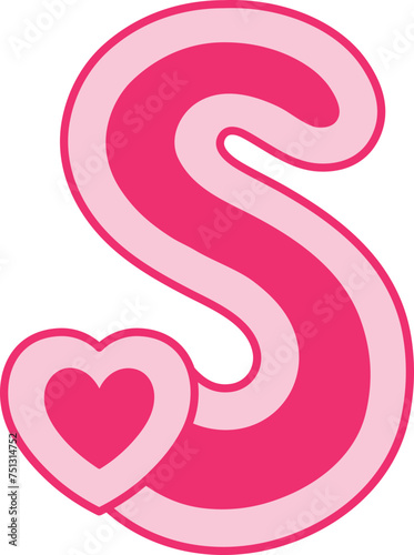 S Heart Alphabet Valentine Day Font