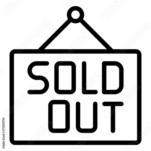 Sold Out icon vector image. Can be used for Web Store.