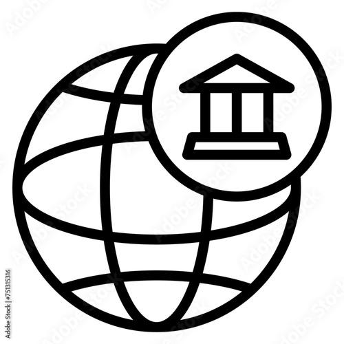 Global Banking icon vector image. Can be used for Banking.