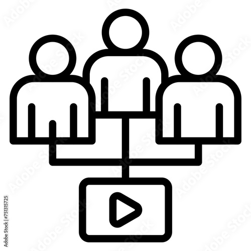 Streaming Community icon vector image. Can be used for Live Streaming.