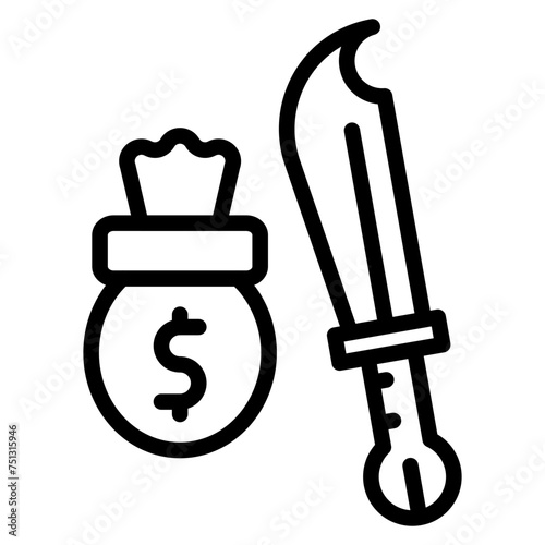 Extortion icon vector image. Can be used for Politics.