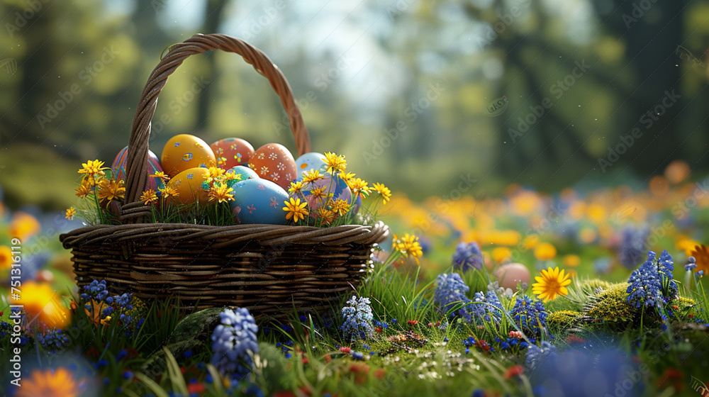 basket with flowers basket with flowers