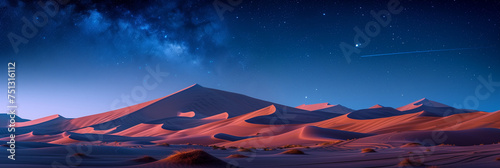 Desert Night's Enchantment: Where Moonlight Kisses Sand Dunes, and Stars Weave Trails of Dreams