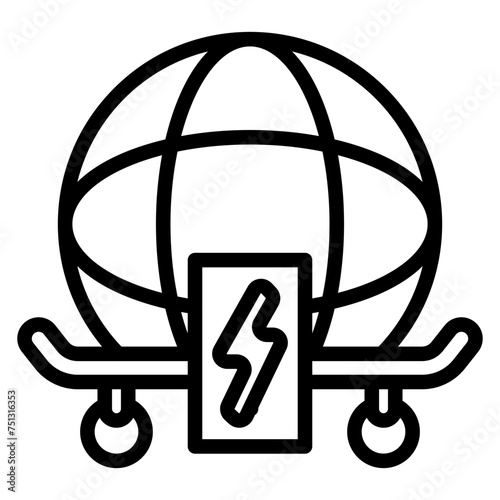 Electric Skateboard City Tours icon vector image. Can be used for Personal Transportation.
