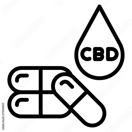 Bio Cbd Per Capsule icon vector image. Can be used for CBD Oil.