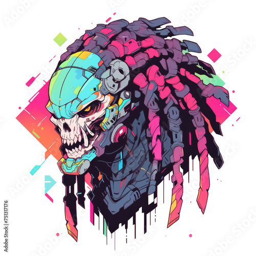 A savage sci-fi hunter with razor fangs, armored plating, and glowing circuitry woven through its alien anatomy