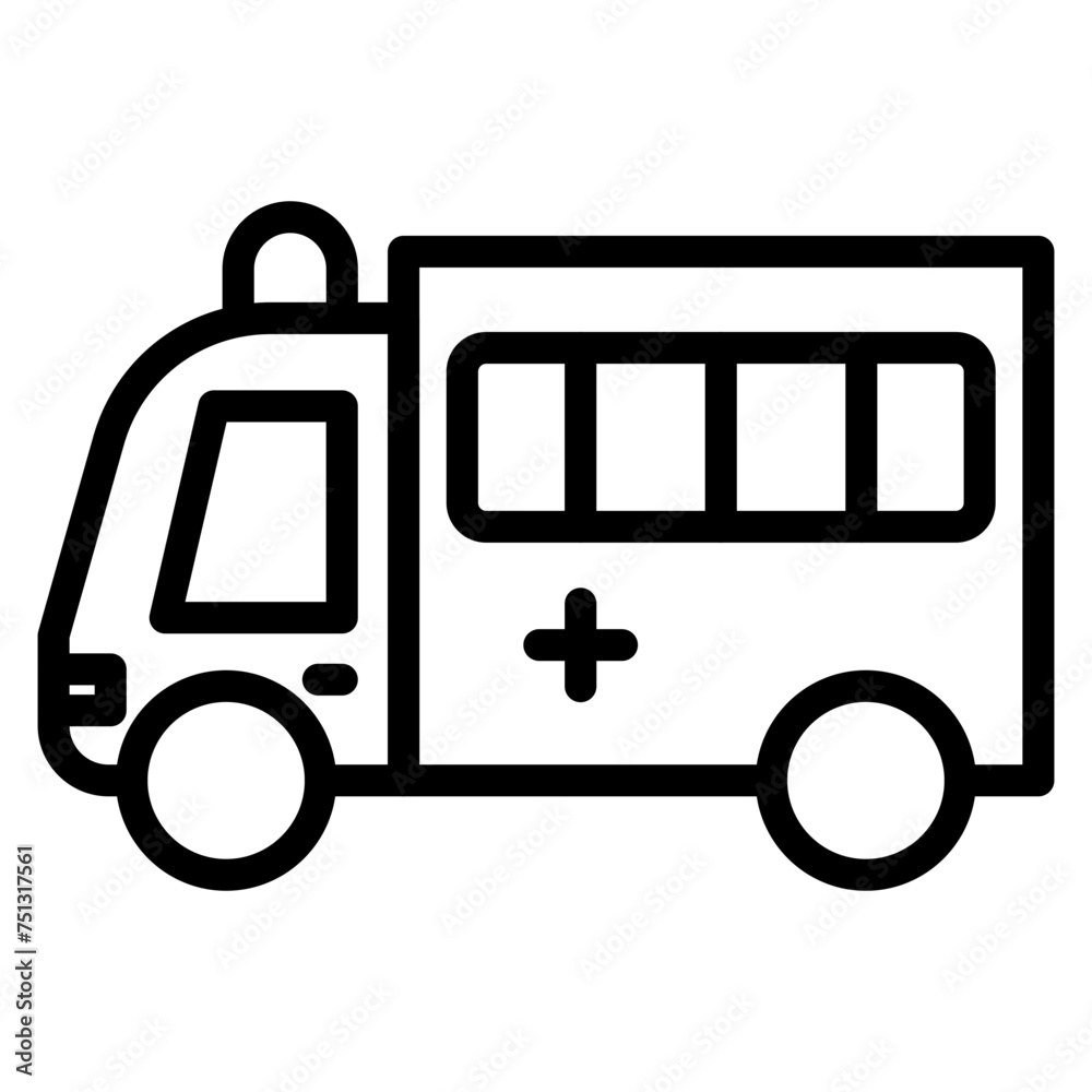 Ambulance icon vector image. Can be used for Emergency Service.