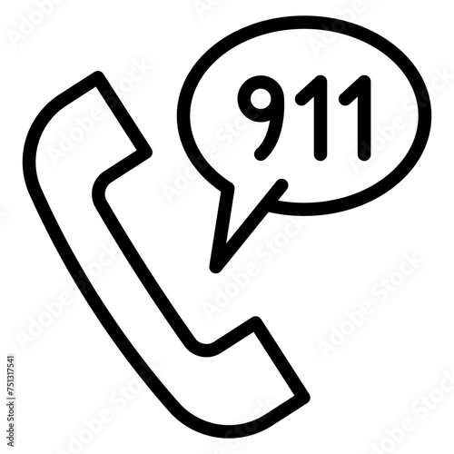 911 icon vector image. Can be used for Emergency Service.