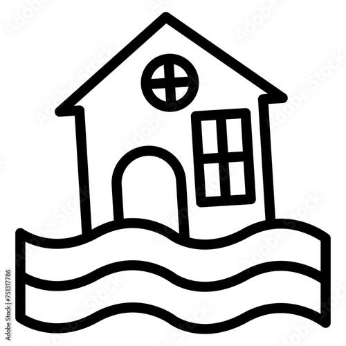 Flood icon vector image. Can be used for Emergency Service.