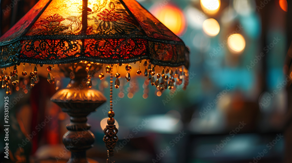 fashioned lamp,Traditional Arabic lantern lit up for celebrating Ramadan, the Holy Month for whole Muslim world. High quality photo.