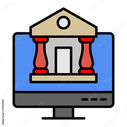   Online Banking line filled icon