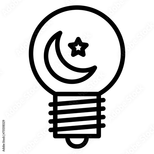 Night Light icon vector image. Can be used for Lighting.