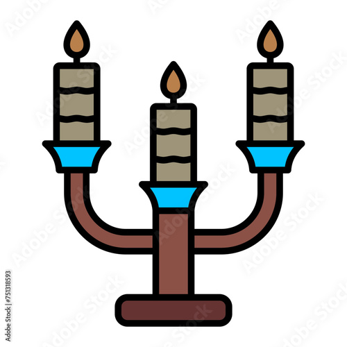   Candelabra line filled icon