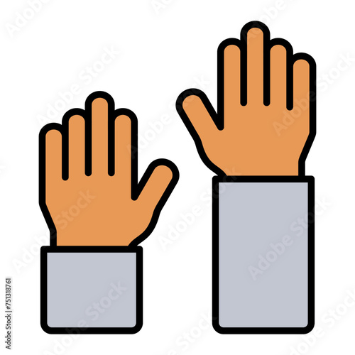   Raise Hand line filled icon