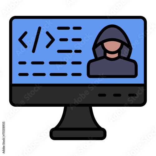   Hacking line filled icon