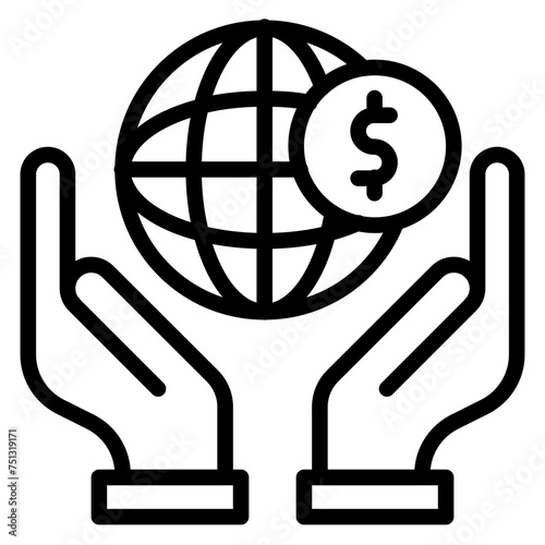 Nonprofit Organization icon vector image. Can be used for Charity.